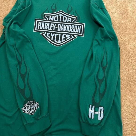 Y2K Harley-Davidson Classic Motorcycles Fire Flames Long Sleeve T-Shirt Adult XL - Picture 6 of 6